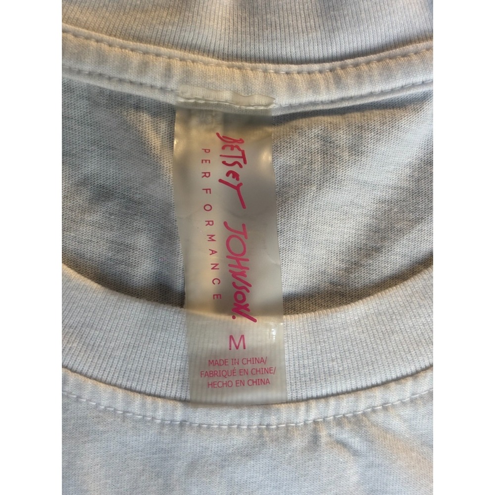 Betsey Johnson Performance Muscle Tank Top Women's Medium White Rainbow-Colored - Picture 5 of 6